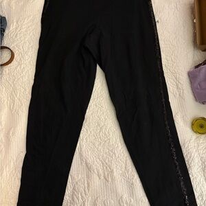 Black Victoria’s Secret Pink Leggings With Side Detail Size Large
